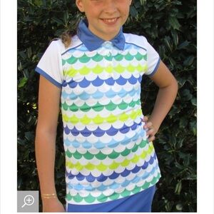 Garb Toddler Girls White Blue & Green Golf Polo 2t NEW